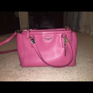 Coach Pink Crossbody Handle Leather Bag